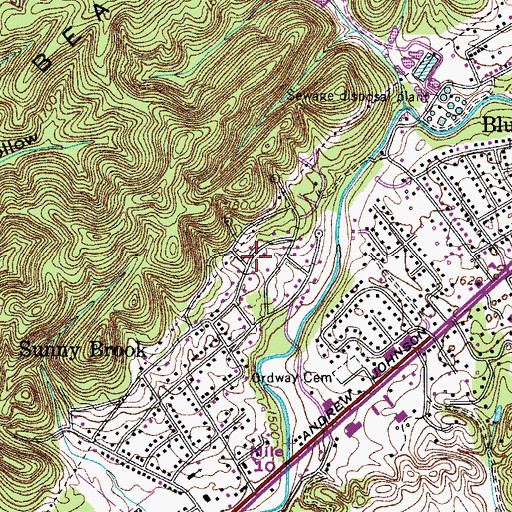 Topographic Map of Sunnybrook Number Two, TN