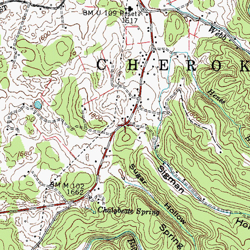 Topographic Map of Taylor Branch, TN