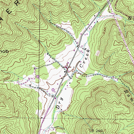 Topographic Map of Cherokee Mountain Baptist Church, TN