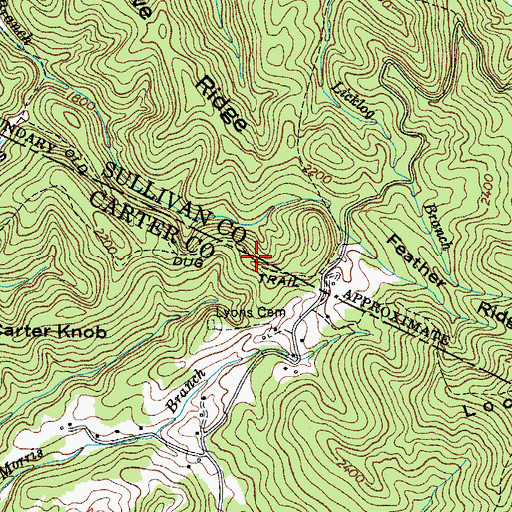 Topographic Map of Old Dug Trail, TN