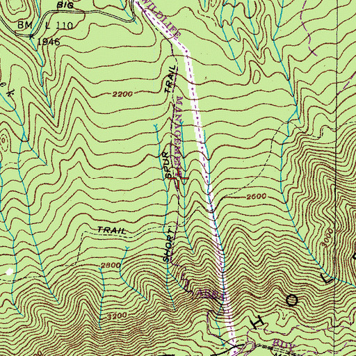 Topographic Map of Short Spur Trail, TN