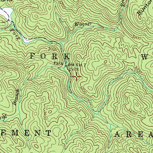 Topographic Map of Laurel Fork Wildlife Management Area, TN