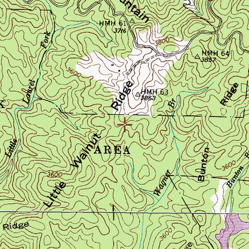 Topographic Map of Little Walnut Ridge, TN