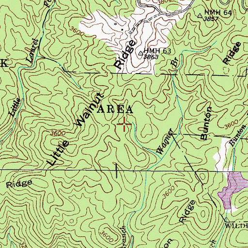 Topographic Map of Bunton Ridge, TN