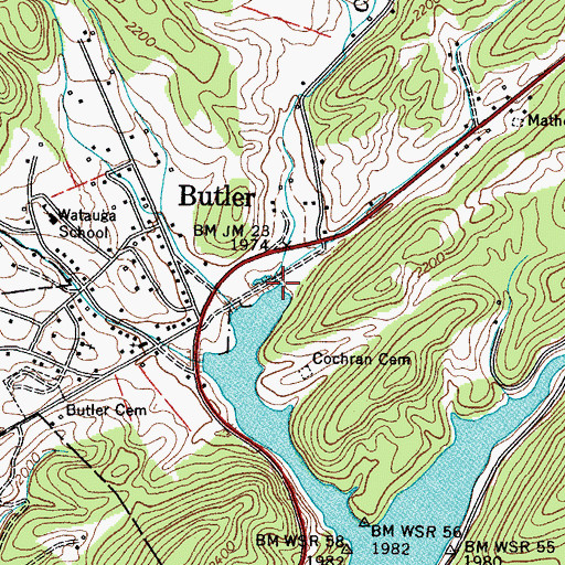 Topographic Map of Capley Branch, TN
