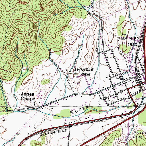 Topographic Map of Swingle Cemetery, TN