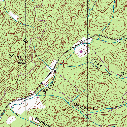 Topographic Map of Cove Branch, TN