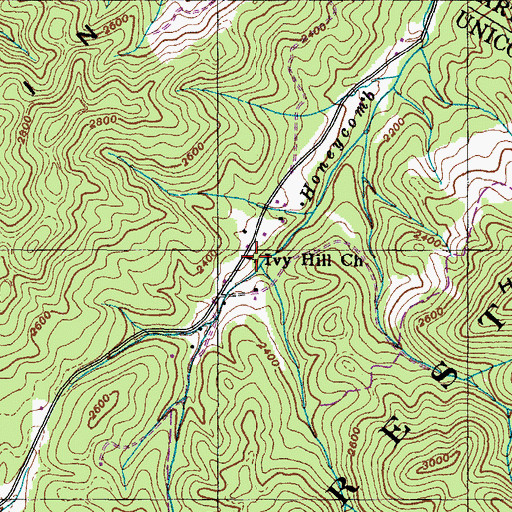 Topographic Map of Ivy Hill Church, TN