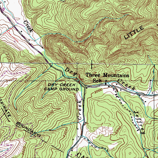 Topographic Map of Honeycomb Creek, TN