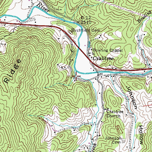 Topographic Map of George Creek, TN