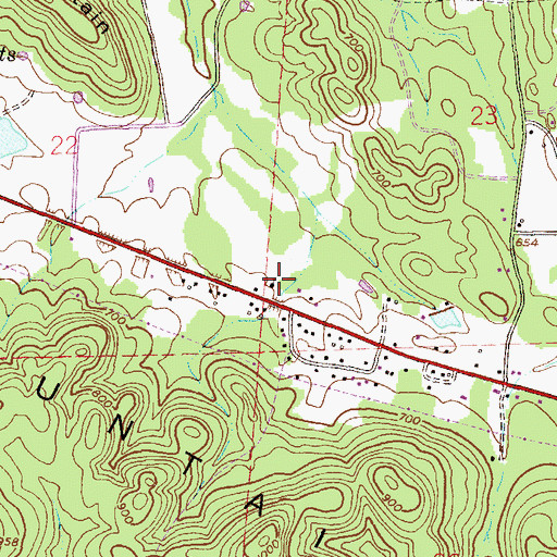 Topographic Map of Piedmont Highway Church, AL