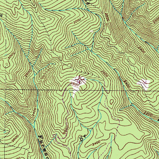 Topographic Map of Bear Wallow Mine, TN