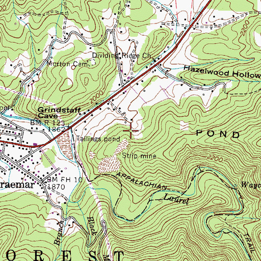 Topographic Map of Carden Prospect, TN