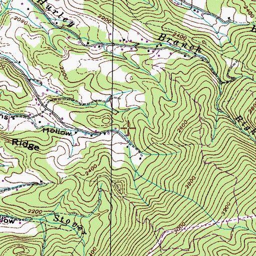 Topographic Map of Hatcher Pyrite Mine, TN