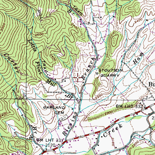 Topographic Map of Jess Heatherly Prospect, TN