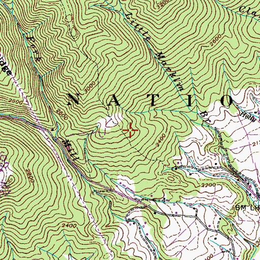 Topographic Map of Lipps Ridge Mine, TN