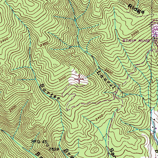 Topographic Map of Middle Ridge Mine, TN
