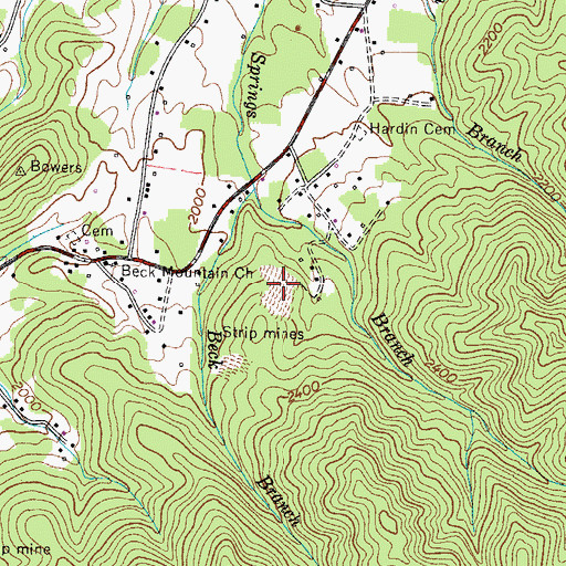 Topographic Map of Nave Mine, TN
