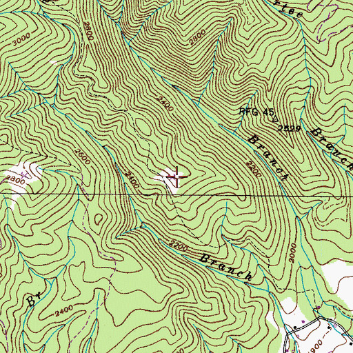 Topographic Map of Ritts Ridge Prospect, TN