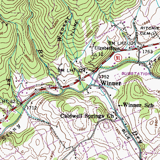 Topographic Map of Speedwell Bloomary Forge (historical), TN