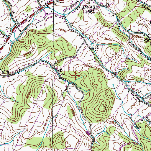 Topographic Map of Taylor Ore Bank Mine, TN