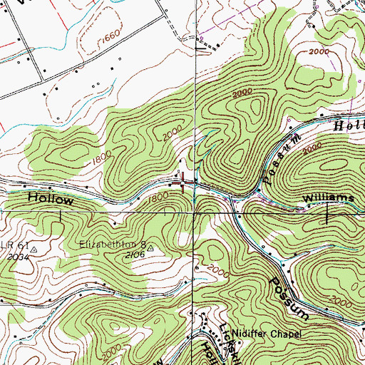 Topographic Map of Willow Springs School (historical), TN