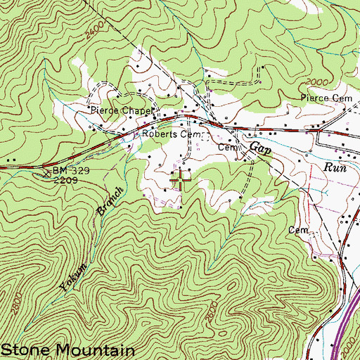 Topographic Map of Yokum Prospect, TN