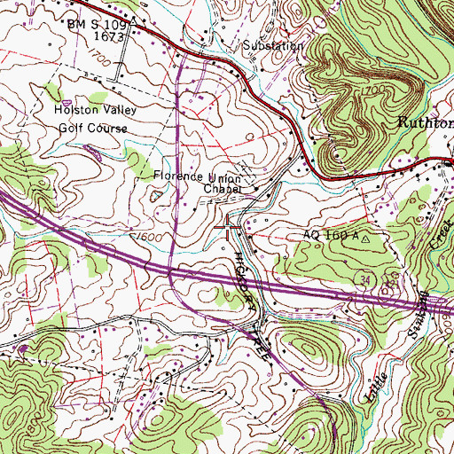 Topographic Map of Bumgardiner Spring, TN