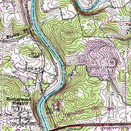 Topographic Map of Camp-meeting Creek, TN