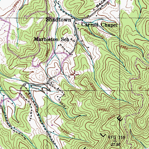 Topographic Map of Gaddy Prospect, TN