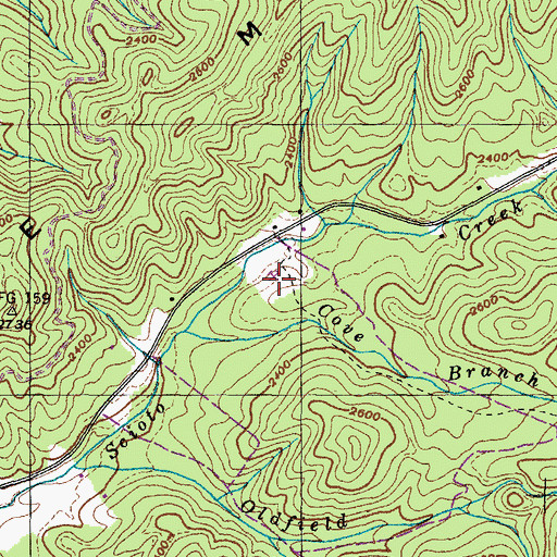 Topographic Map of John Brummett Mine, TN