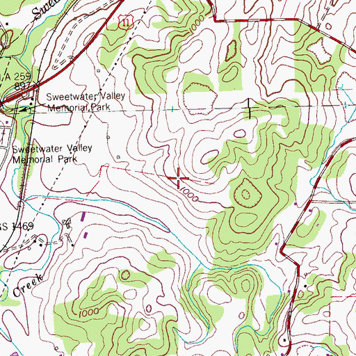 Topographic Map of Ewing Mine, TN