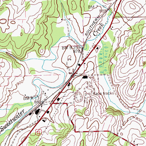 Topographic Map of Gilman Switch, TN