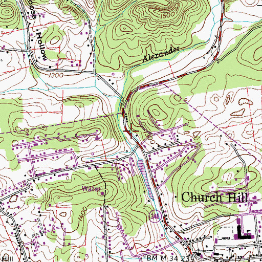Topographic Map of Clear Spring, TN