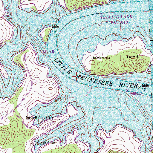 Topographic Map of Blankenship Shoals, TN