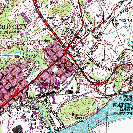 Topographic Map of Church of God of Prophecy, TN