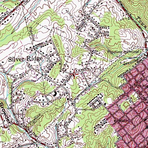 Topographic Map of Silver Ridge Baptist Church, TN
