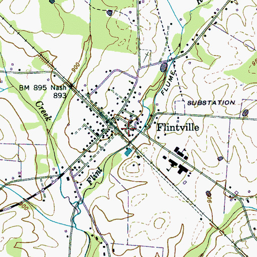 Topographic Map of Flintville First Baptist Church, TN