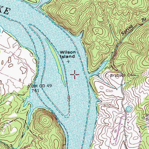 Topographic Map of Wilson Island Shoals, TN