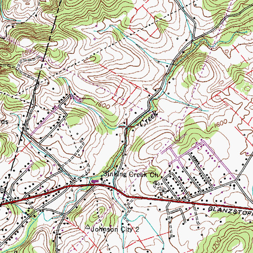 Topographic Map of Chepps Mill (historical), TN