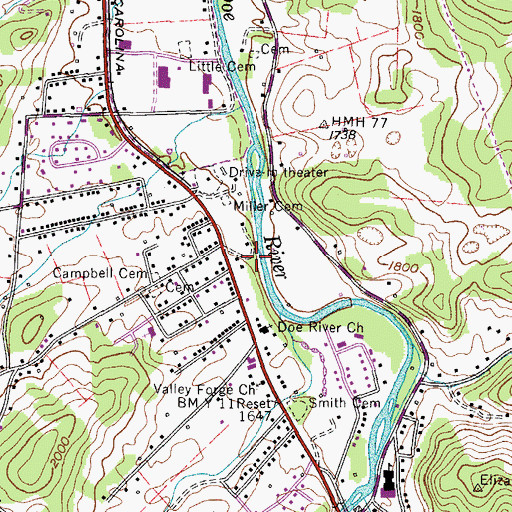 Topographic Map of Emmerts Mill (historical), TN