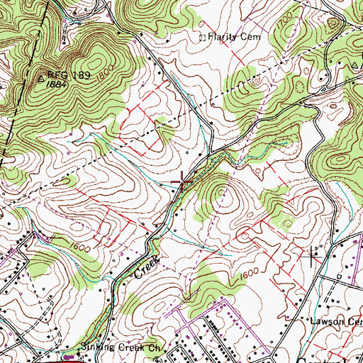 Topographic Map of Hughes Mill (historical), TN