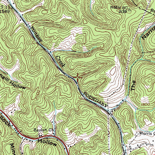 Topographic Map of McCorkles Mill (historical), TN