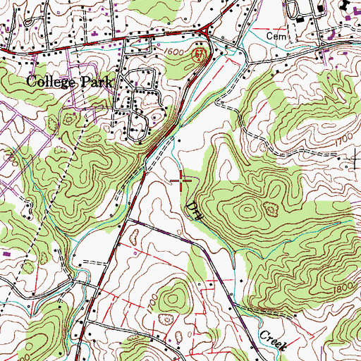 Topographic Map of Peoples Mill (historical), TN