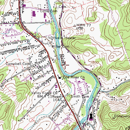 Topographic Map of Smiths Forge (historical), TN