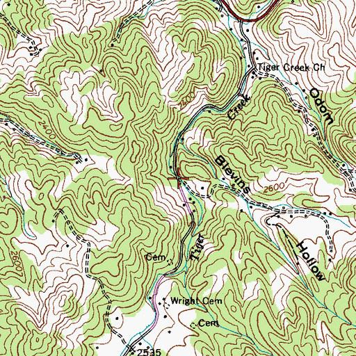 Topographic Map of Sniders Mills (historical), TN