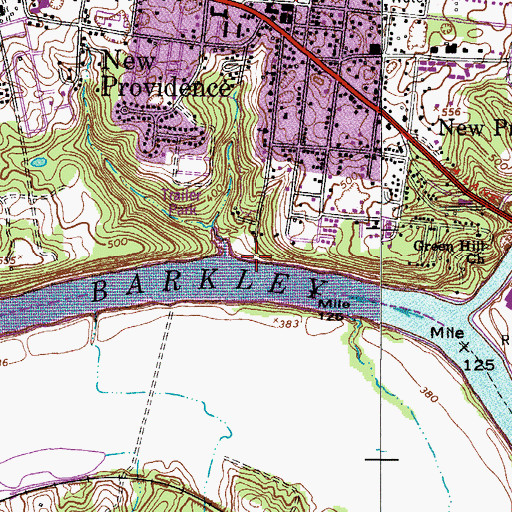 Topographic Map of Trice Landing, TN