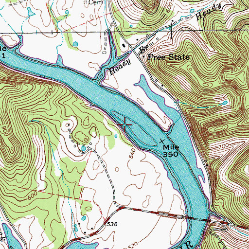 Topographic Map of Brooks Shoal, TN