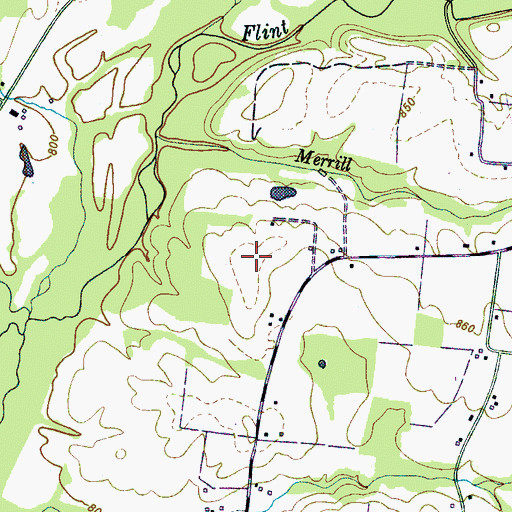 Topographic Map of Beavers Cemetery, TN