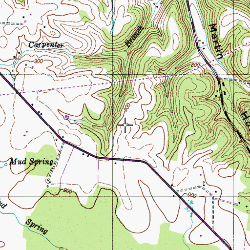 Topographic Map of Carpenter Cemetery, TN